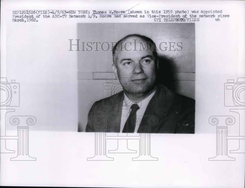 1962 Press Photo NEW YORK THOMAS W. MOORE APPOINTED PRES OF ABC-TV NETWORK NYC - Historic Images