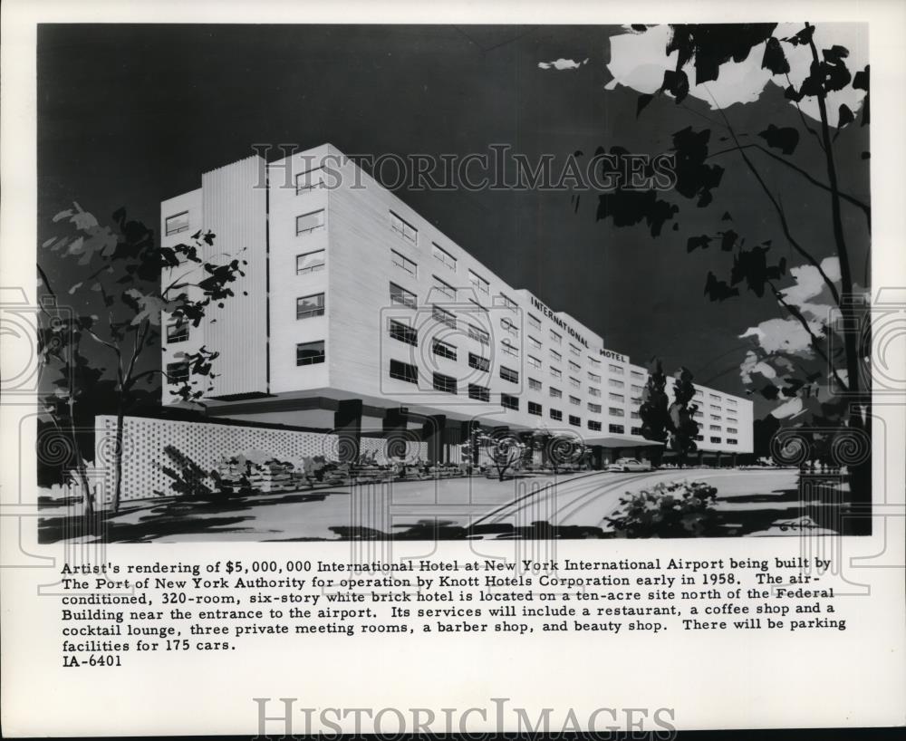 1957 Press Photo New York New International Hotel at NY airport NYC  - neny23442 - Historic Images