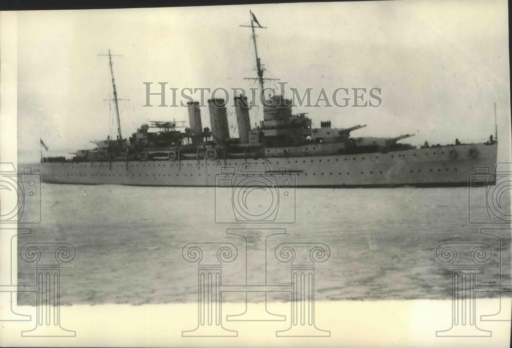 1935 Press Photo HMS Devonshire British Fleet sails in the Mediterranean Region - Historic Images