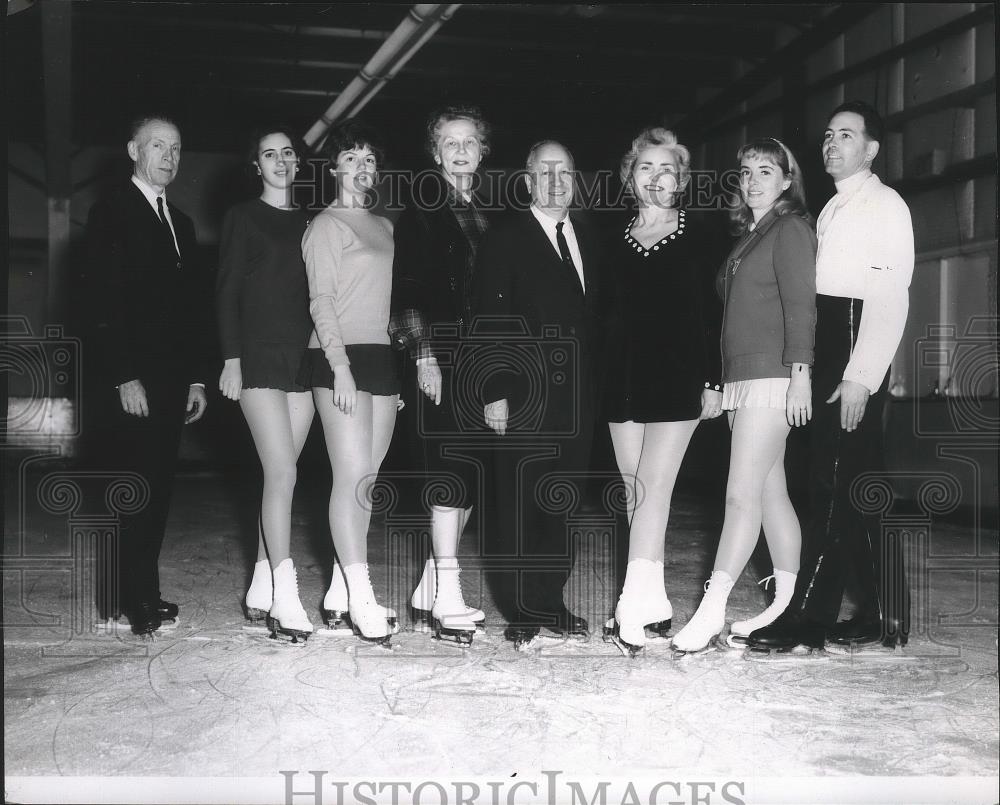 1965 Press Photo Spokane Figure Skating Club members train for show at Coliseum - Historic Images
