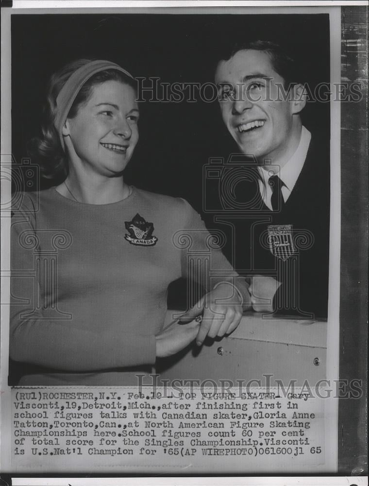 1965 Press Photo Figure skaters, Gary Visconti &amp; Gloria Anne Tatton - sps07153 - Historic Images