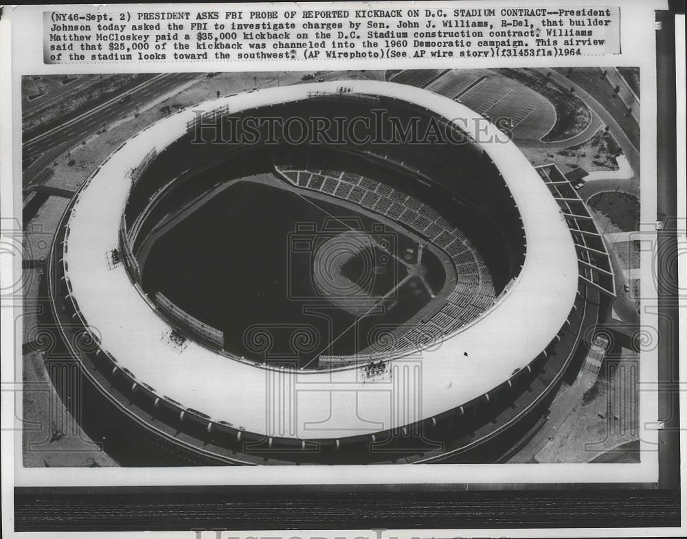 1964 Press Photo Robert F. Kennedy Memorial Stadium in Washington, D.C. - Historic Images