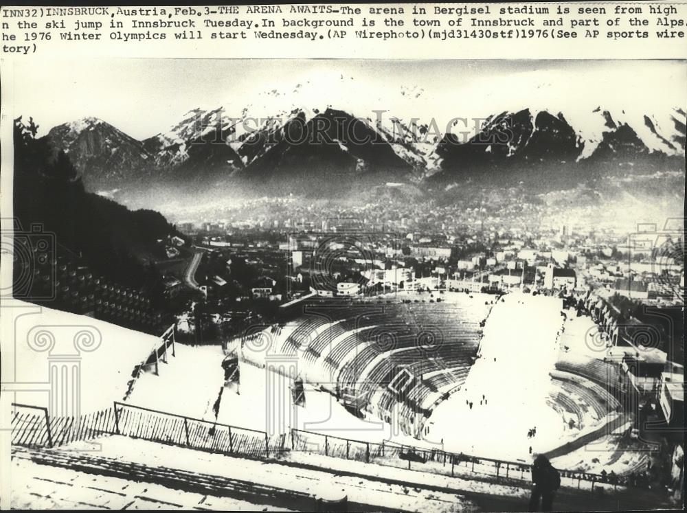 1976 Press Photo Innsbruck Area awaits for the 1976 Winter Olympic Games - Historic Images