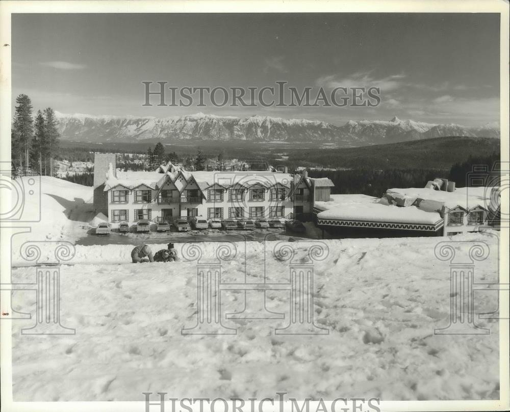 1986 Press Photo Kimberly, British Columbia Ski Resort skiing area in Canada - Historic Images