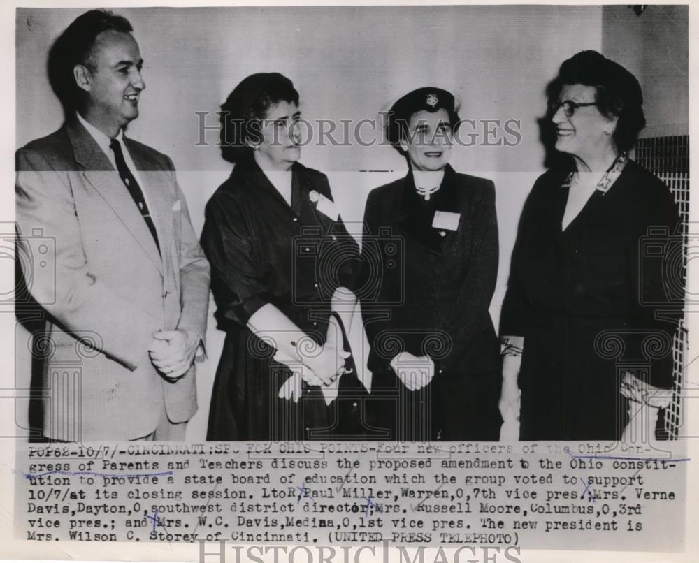 1953 Press Photo Ohio Congress of Parents &amp; Teachers Discuss Proposed Amendment - Historic Images