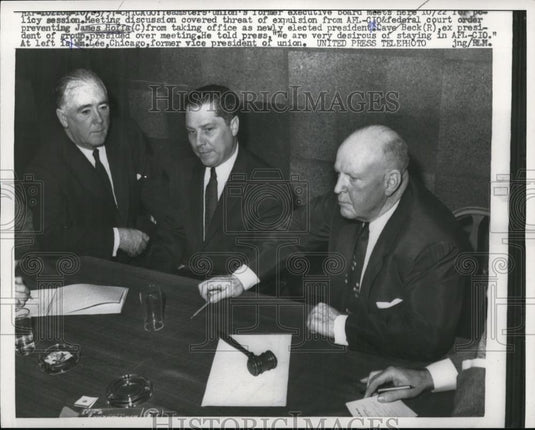 1957 Press Photo Teamsters Union's Former Executive Board Meets on Policies - Historic Images