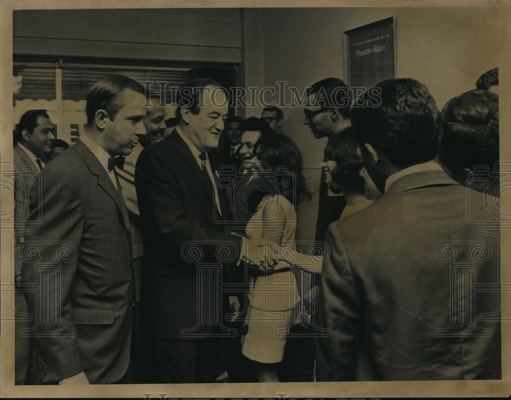 1968 Press Photo Hubert Humphrey Visits Cleveland, Ohio - nem34517 - Historic Images