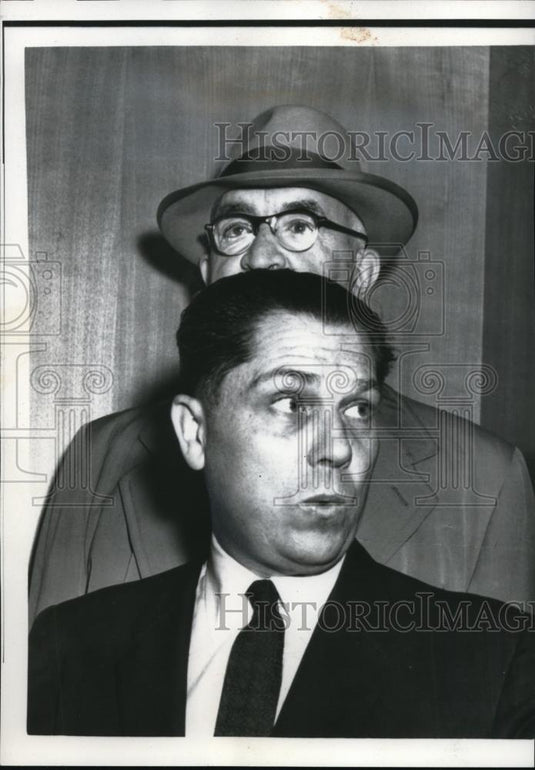 1957 Press Photo Teamsters president James R Hoffa  at AFL-CIO meeting in DC - Historic Images