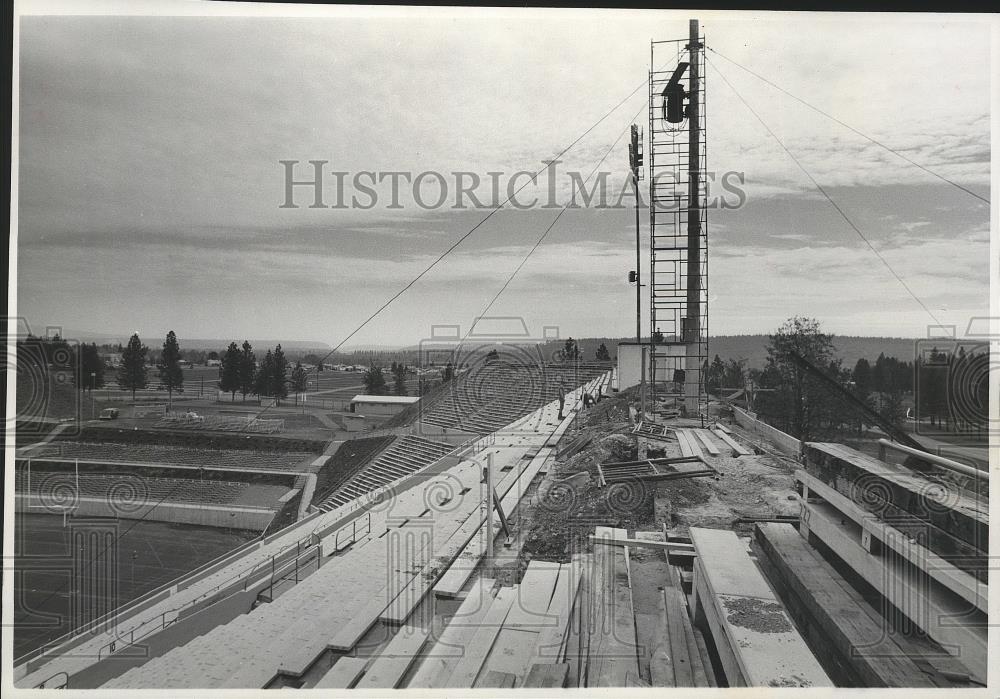 1978 Press Photo Spokane's new Albi Stadium press box in construction - sps07902 - Historic Images