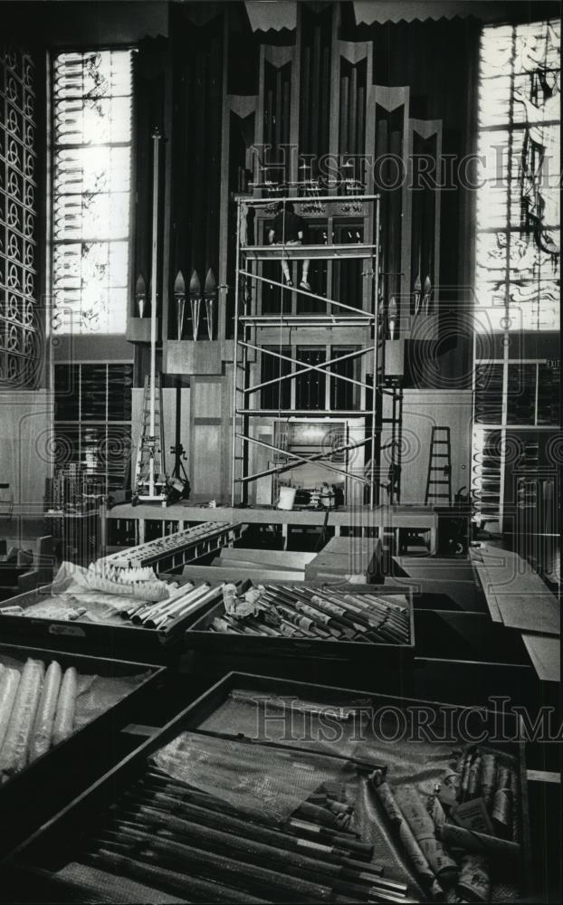 1989 Press Photo The Organ under Construction at Concordia University Chapel - Historic Images