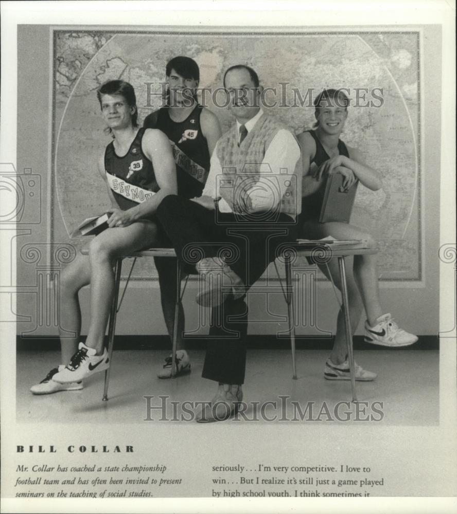 1991 Press Photo Bill Collar, a Teacher and Coach at Seymour High School - Historic Images