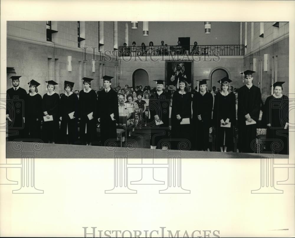 1987 Press Photo Commencement for the first 12 graduates of Wisconsin Lutheran - Historic Images