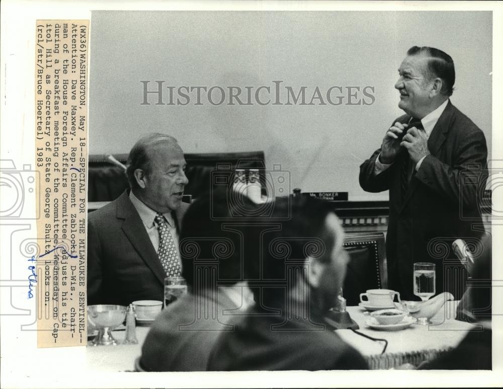 1983 Press Photo Clement Zablocki at House Foreign Affairs Committee Meeting - Historic Images