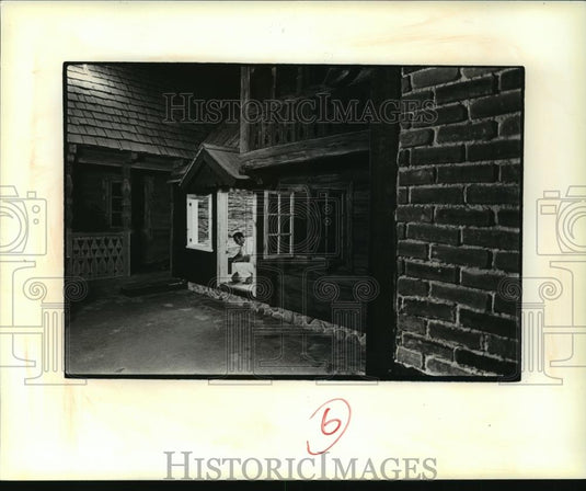1979 Press Photo MilwaukeeMuseum Painter Steve Sanfillipo paints Swedish House - Historic Images