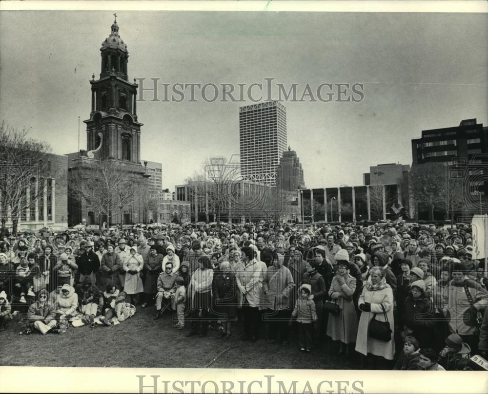 rally demonstration at Cathedral Square in Milwaukee, 1983 vintage ...