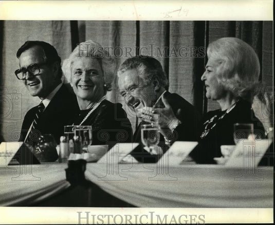 1980 Press Photo Governor Dreyfus with his wife and Mr. and Mrs. George Bush - Historic Images