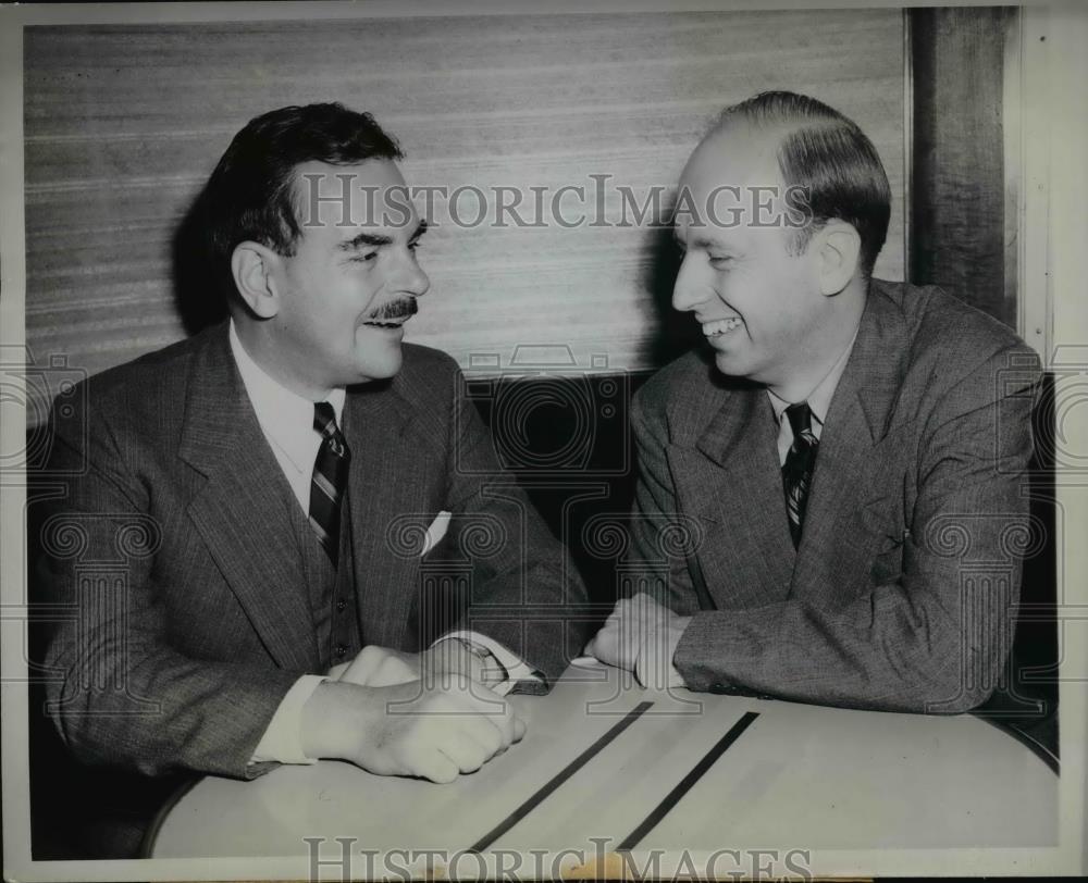 1944 Press Photo Thomas Dewey Confers With Herbert Brownell Jr  - nep05393 - Historic Images