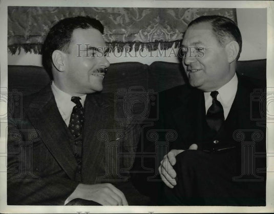 1940 Press Photo Thomas Dewey Visits His Campaign Manager J. Russell Sprauge - Historic Images