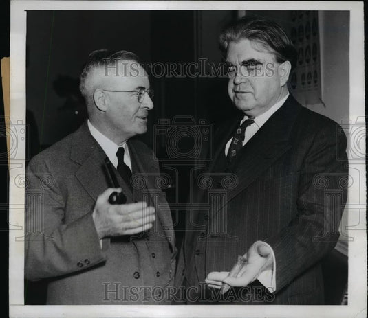 1941 Press Photo Thomas Kennedy, John L Lewis Meet for Lunch, UMA Hearing - Historic Images
