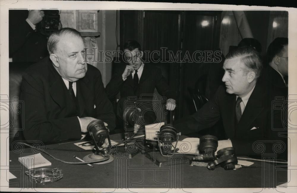 1940 Press Photo Charles Edison, David Walsh in Senate Naval Affairs Committee - Historic Images