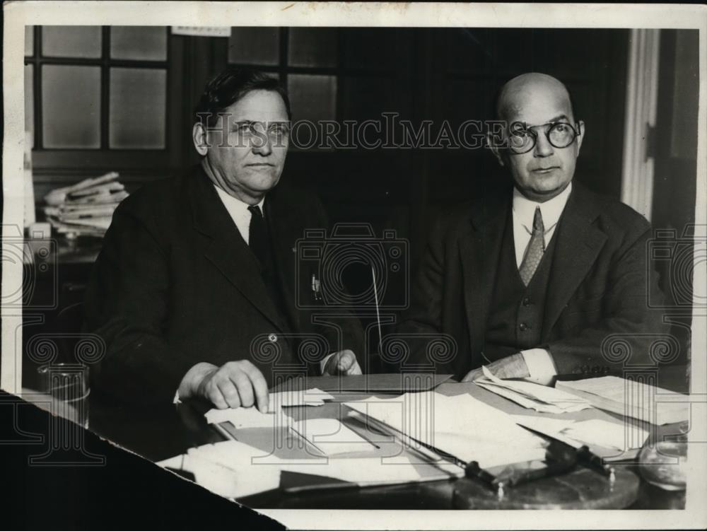 1929 Press Photo Senator Smith Brookhart, Atty Leo Rover in Booze Party Case - Historic Images