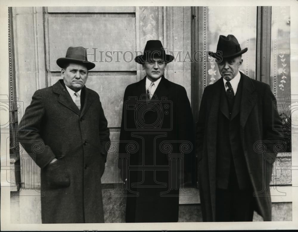 1929 Press Photo Senators Smith Brookhart,Gerald Nye &amp; Morton Hull Anti-War Meet - Historic Images