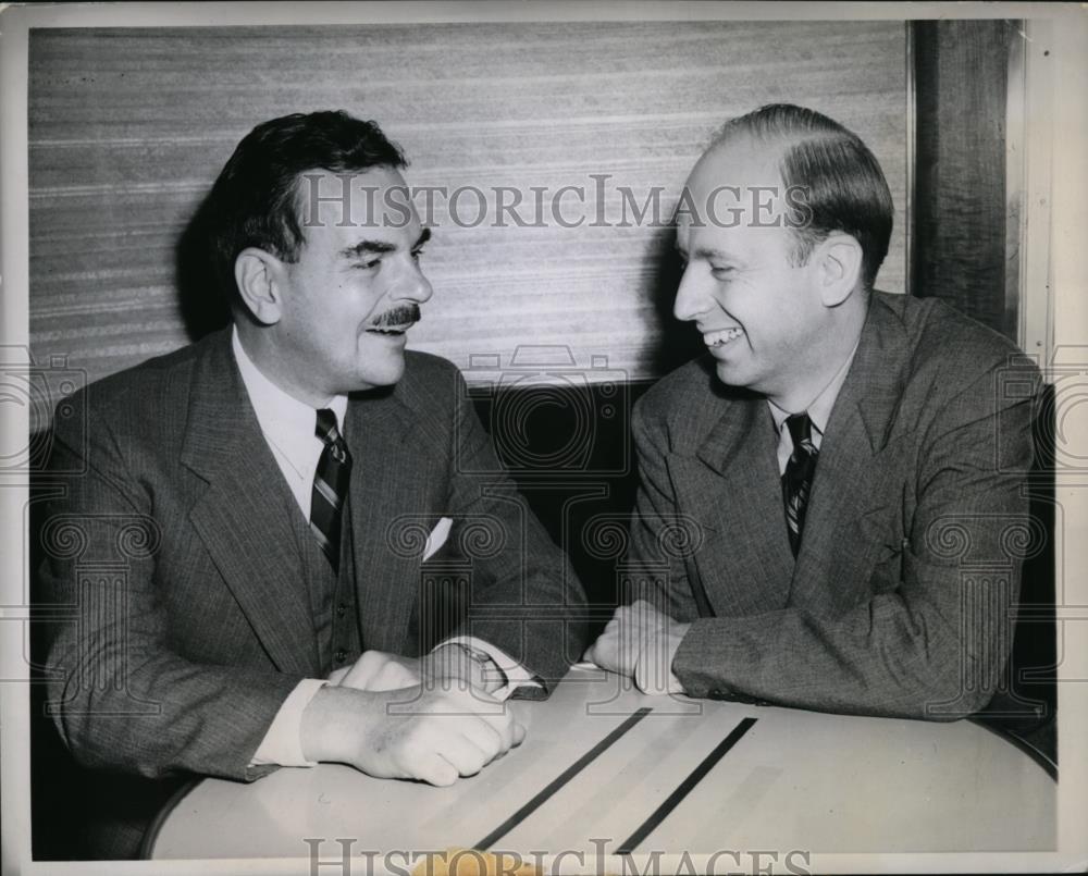 1944 Press Photo Thomas Dewey Confers w/ Herbert Brownell Jr - nep06047 - Historic Images