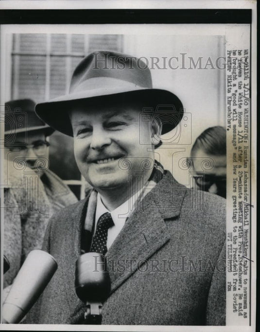 1960 Press Photo Russian Ambassador Mikhail Menshikov at White House - nep06321 - Historic Images