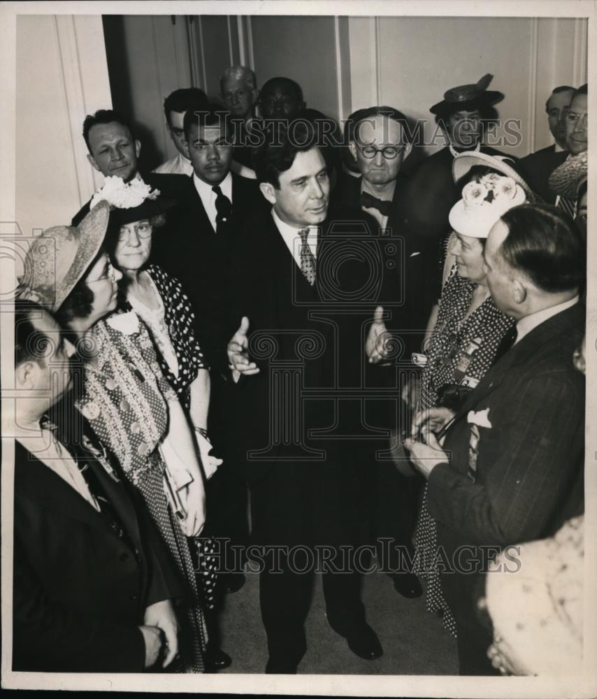 1940 Press Photo Wendell Willkie Greets NJ Delegates Republican Convention - Historic Images