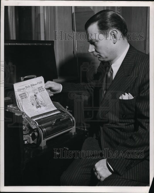 Press Photo Facsimile Receiver/Fax Machine - nep06409 - Historic Images