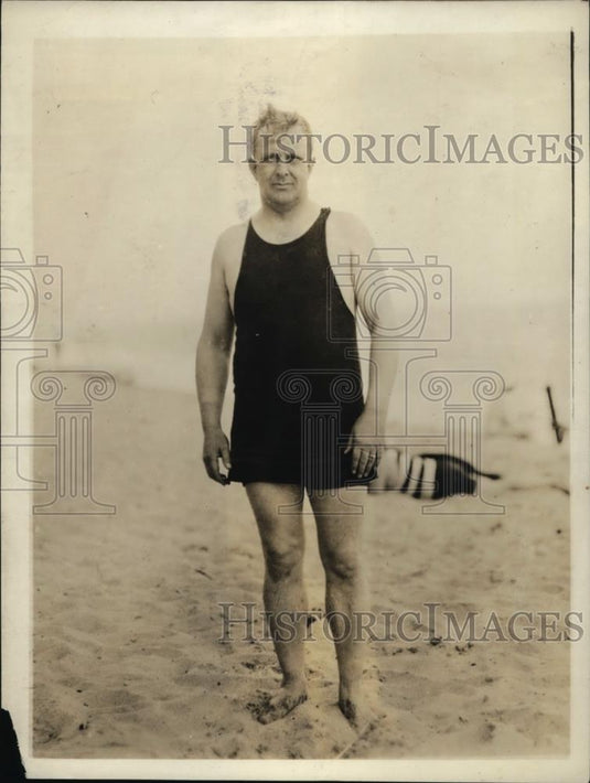 1923 Press Photo Secretary of Labor James Davis on Miami, Florida Beach - Historic Images