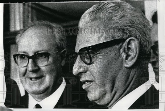 1965 Press Photo US Ambassador to UN Arthur Goldberg & Italian G Saragat in Rome - Historic Images