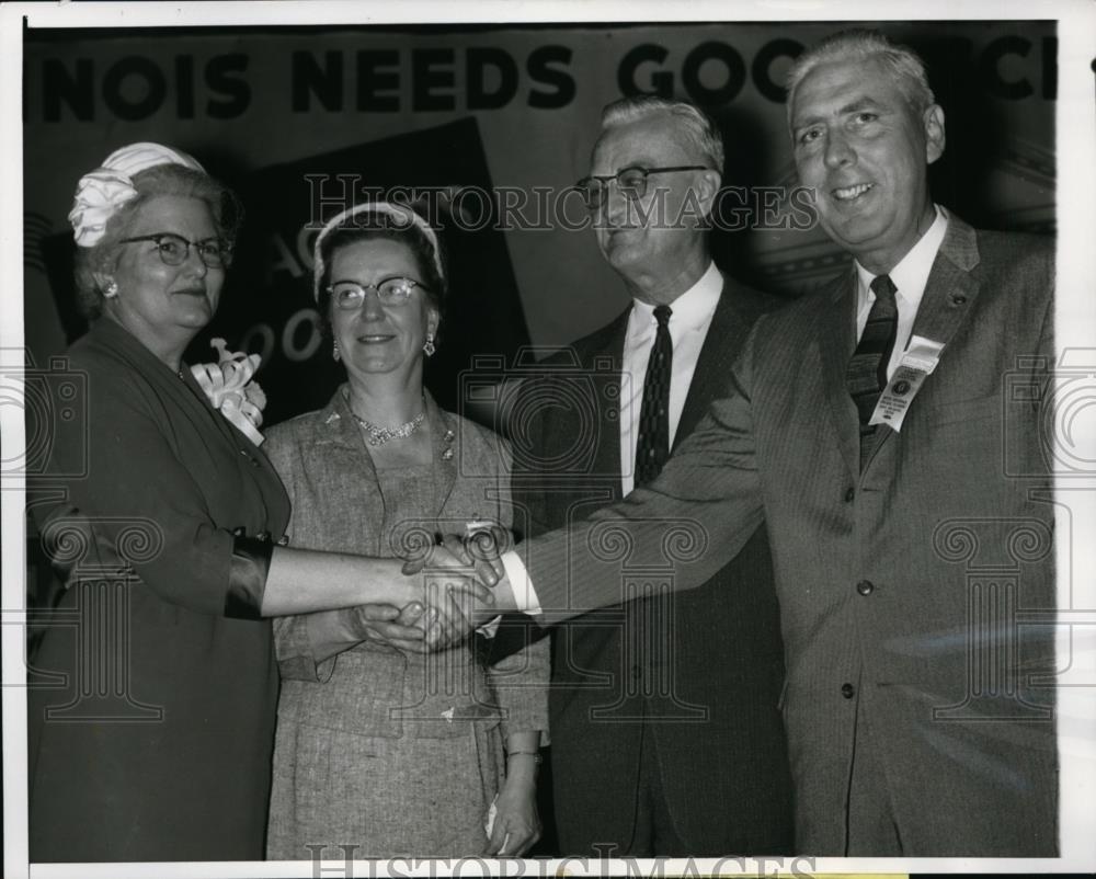 1958 Press Photo Olin Stead Elected President Illinois Education Association - Historic Images