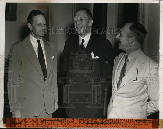 1944 Press Photo Norman Armder, Sir David Kelly, Sir Ronald Campbell in D.C. - Historic Images