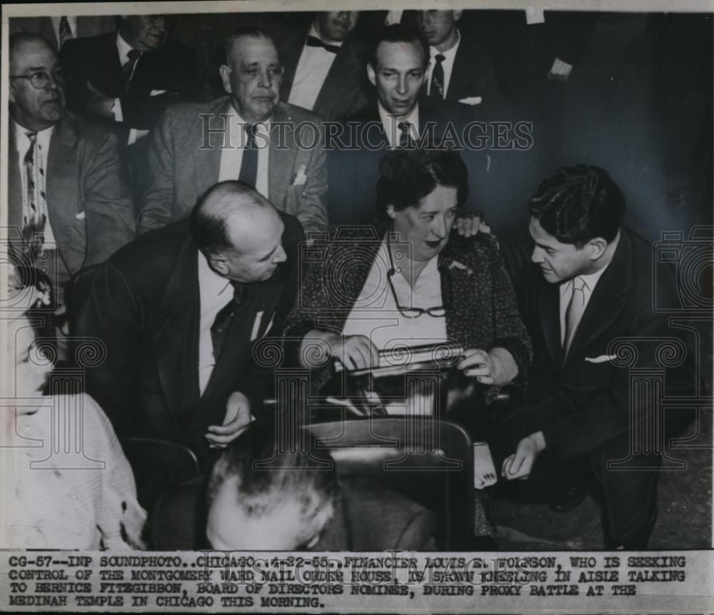 1955 Press Photo Louis Wolfson w/ Bernice Fitzgibbon at Medinah Temple, Chicago - Historic Images