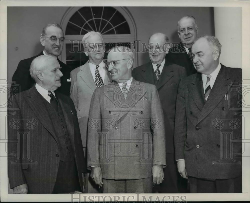 1946 Press Photo President Harry Truman w/ Democratic Senators up for ReElection - Historic Images