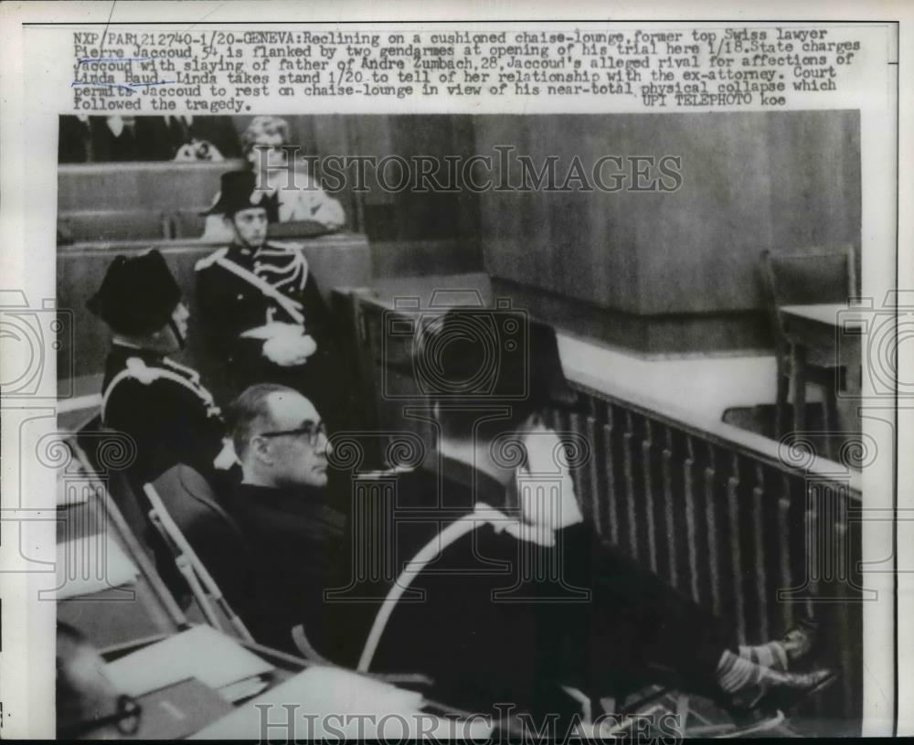 1960 Press Photo Pierre Jaccoud in Geneva, Switzerland Murder Trial - nep08309 - Historic Images