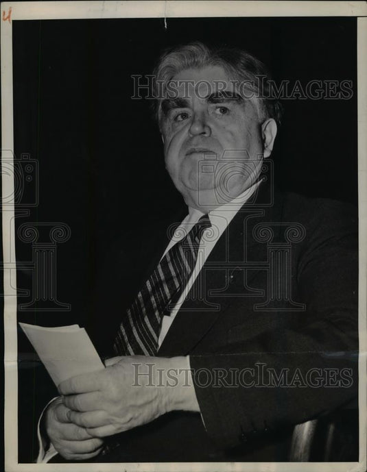 1946 Press Photo John L Lewis Tells Press He Will Insist on Welfare Fund - Historic Images