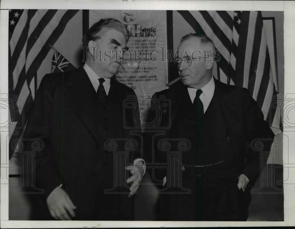 1942 Press Photo John Lewis of UMW &amp; Philip Murray of CIO Fail to Make Agreement - Historic Images