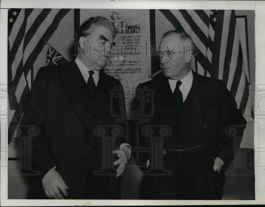 1942 Press Photo John Lewis of UMW & Philip Murray of CIO Fail to Make Agreement - Historic Images