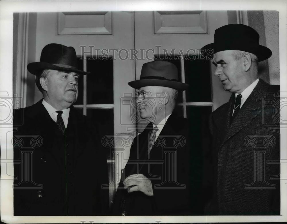 1941 Press Photo John Lewis, Thomas Kennedy, &amp; VP Philip Murray Confer with FDR - Historic Images