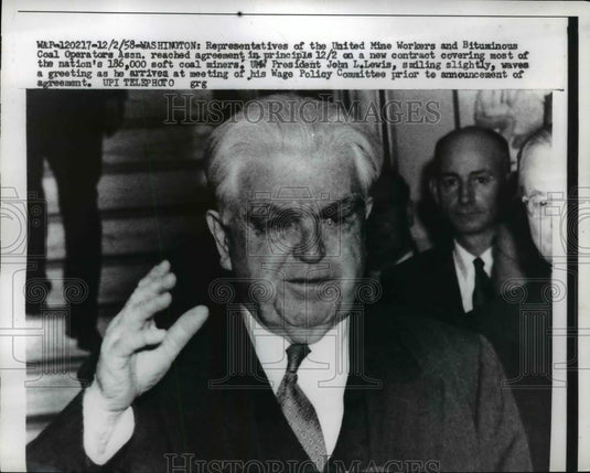 1958 Press Photo Reps of UMW & BCO Reach Agreement in Principles on Contract - Historic Images