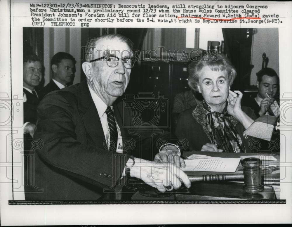 1963 Press Photo House Rules Cmte Clears Pres Johnson&#39;s Foreign Aid Bill - Historic Images