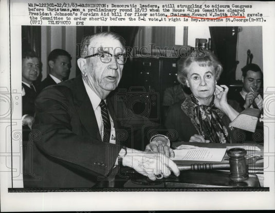 1963 Press Photo House Rules Cmte Clears Pres Johnson's Foreign Aid Bill - Historic Images