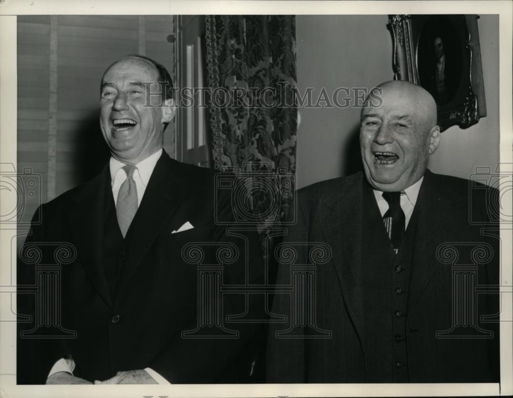 1955 Press Photo Adlai Stevenson &amp; Speaker of House Sam Rayburn in Office - Historic Images