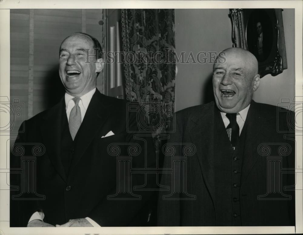 1955 Press Photo Adlai Stevenson & Speaker of House Sam Rayburn in Office - Historic Images