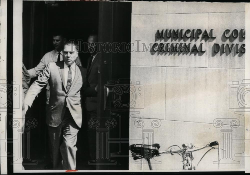 1962 Press Photo Teamster President James Hoffa at trial in Washington - Historic Images