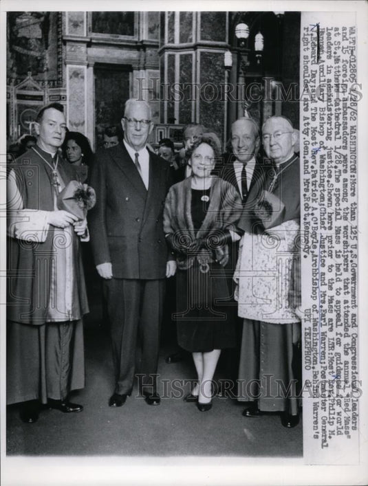 1962 Press Photo 125 US Statesmen and 15 Foreign Ambassadors Attend "Red Mass" - Historic Images
