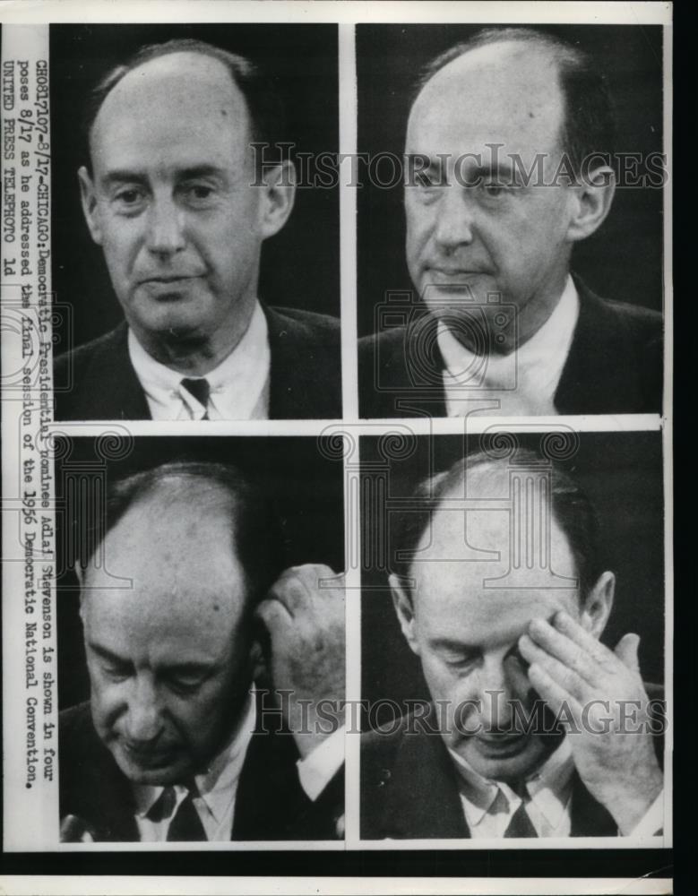 1956 Press Photo Adlai Stevenson Addressing Final Session of Dem Nat&#39;l Con. - Historic Images