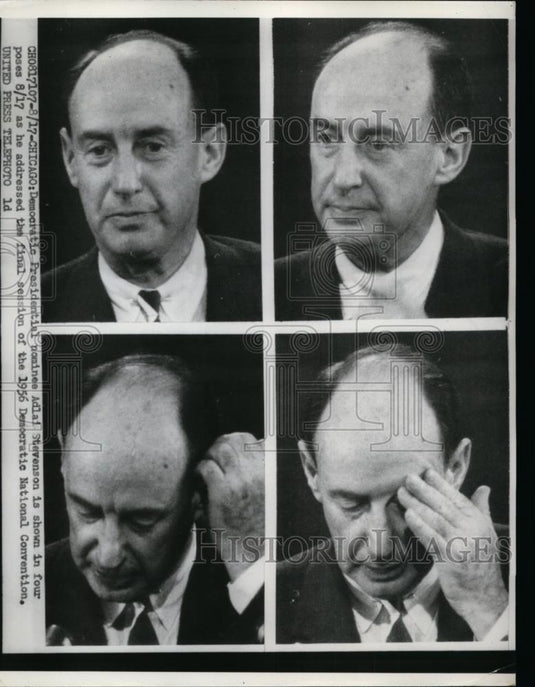 1956 Press Photo Adlai Stevenson Addressing Final Session of Dem Nat'l Con. - Historic Images